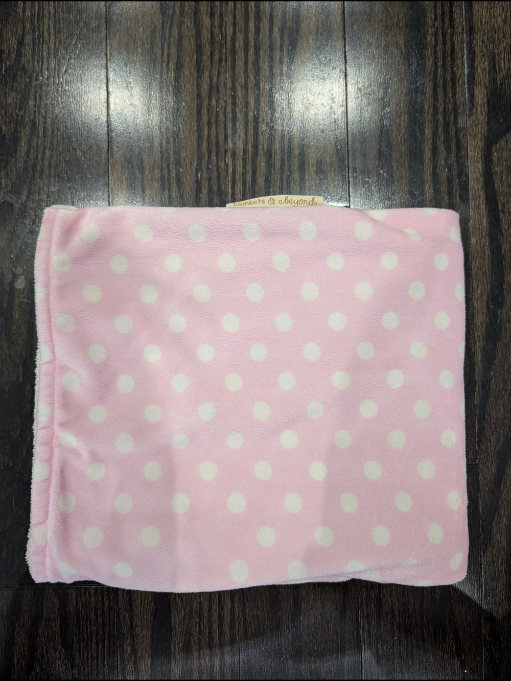 2/$35 Blankets & Beyond Pink Polka Dot Plush Baby Blanket